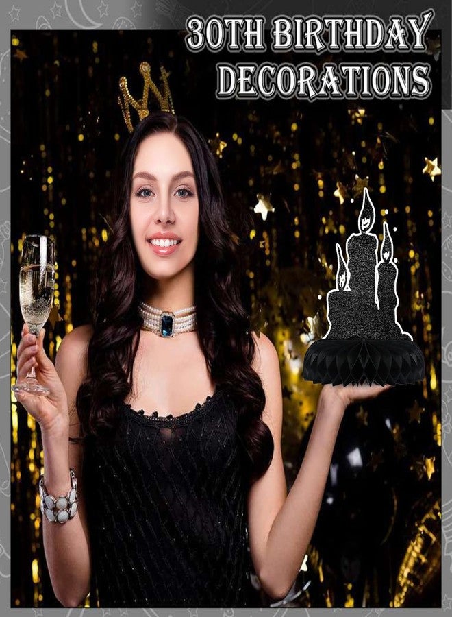 Koeilay 9 Pcs Death to My 20s Decorations 30th Birthday Decorations Rip to My 20s Honeycomb Centerpiece Gothic Table Decor Glitter Funeral for My Youth Halloween Black Birthday Party Supplies for Men Women - Image 5